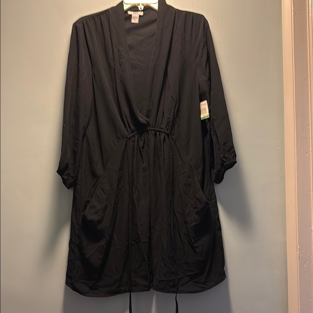 Bar III Black Open Front Cardigan
